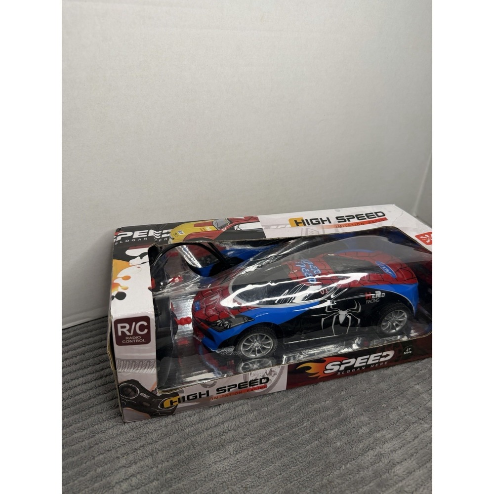 Spider-Man-themed remote-control racing toy car